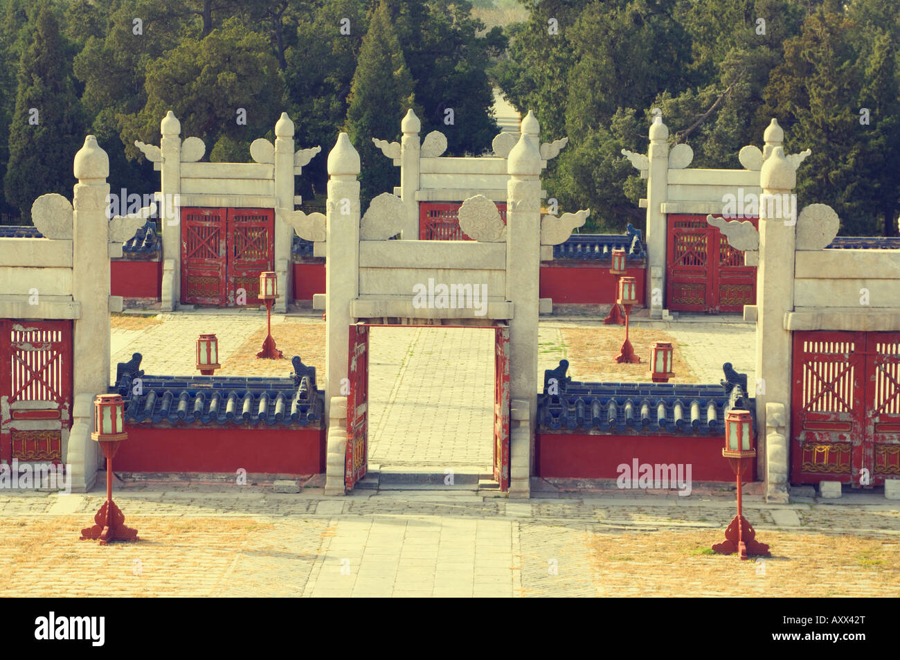 Stone Gates, Temple of Heaven Park, Beijing, China, Asia Stock Photo