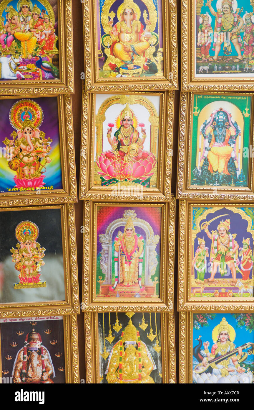 Pictures of various Hindu Gods for sale in Little India, Singapore ...