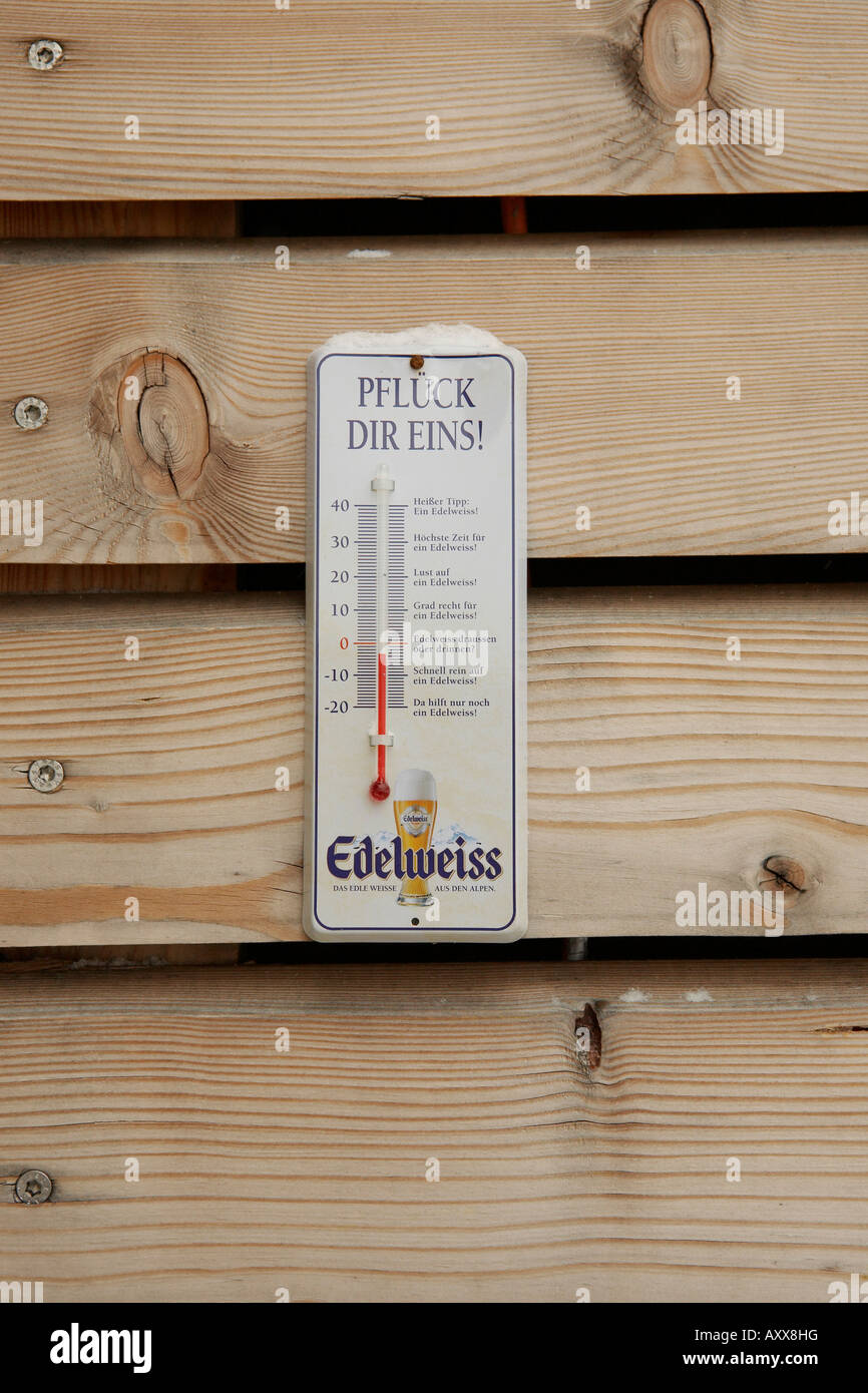 Thermometer reading below zero Stock Photo Alamy