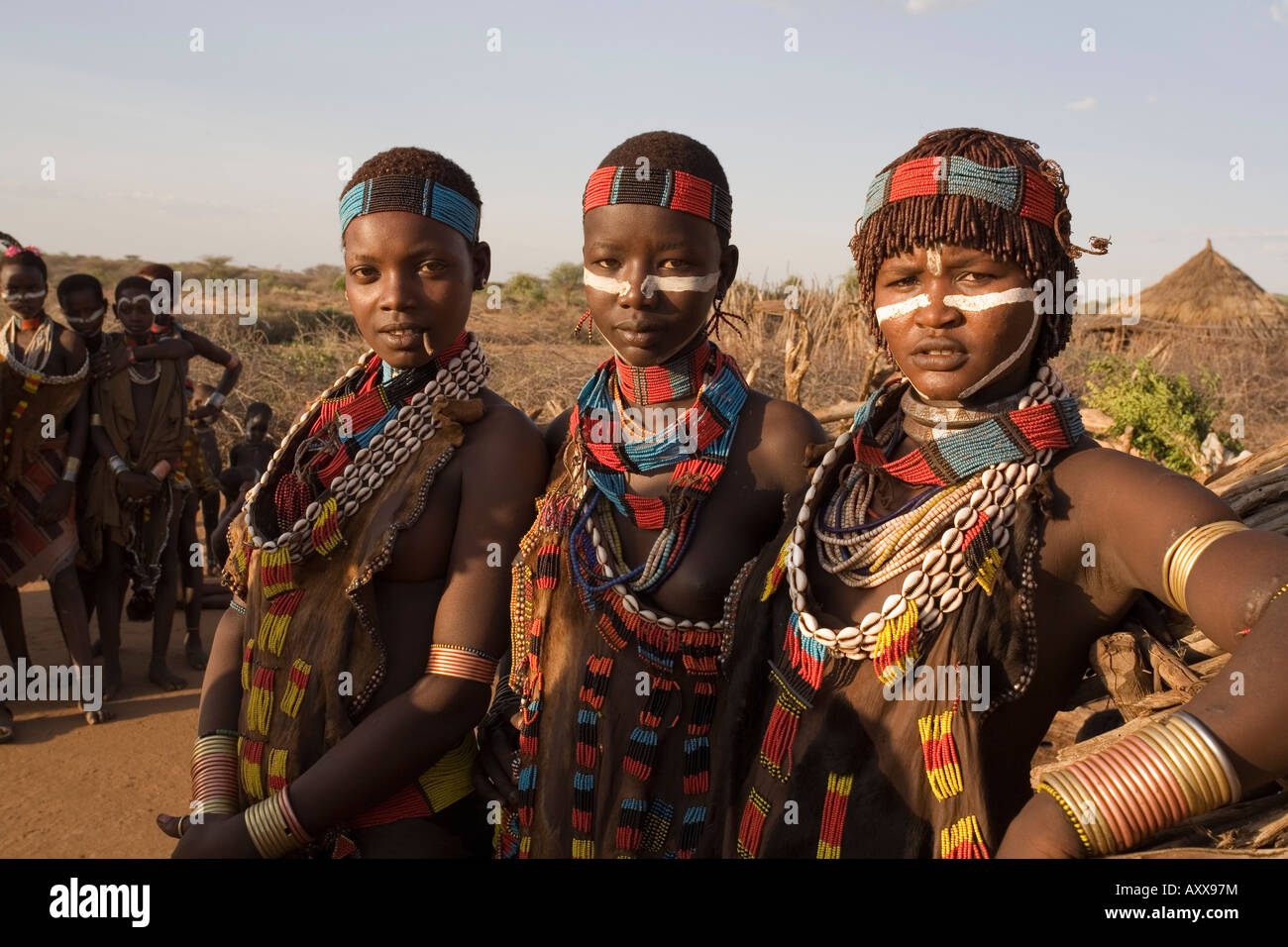 People of the Hamer tribe, Lower Omo Valley, southern Ethiopia, Ethiopia Stock Photo