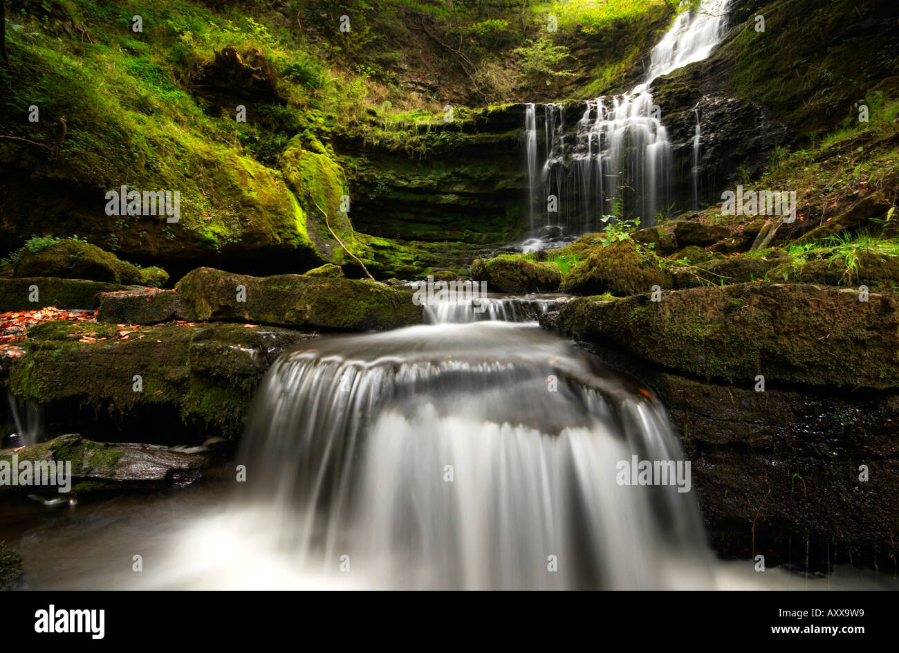 Scaleber Force At The Turn Of Autumn Nr Settle Yorkshire UK Stock Photo