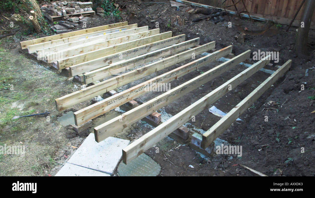 garden shed being built Stock Photo