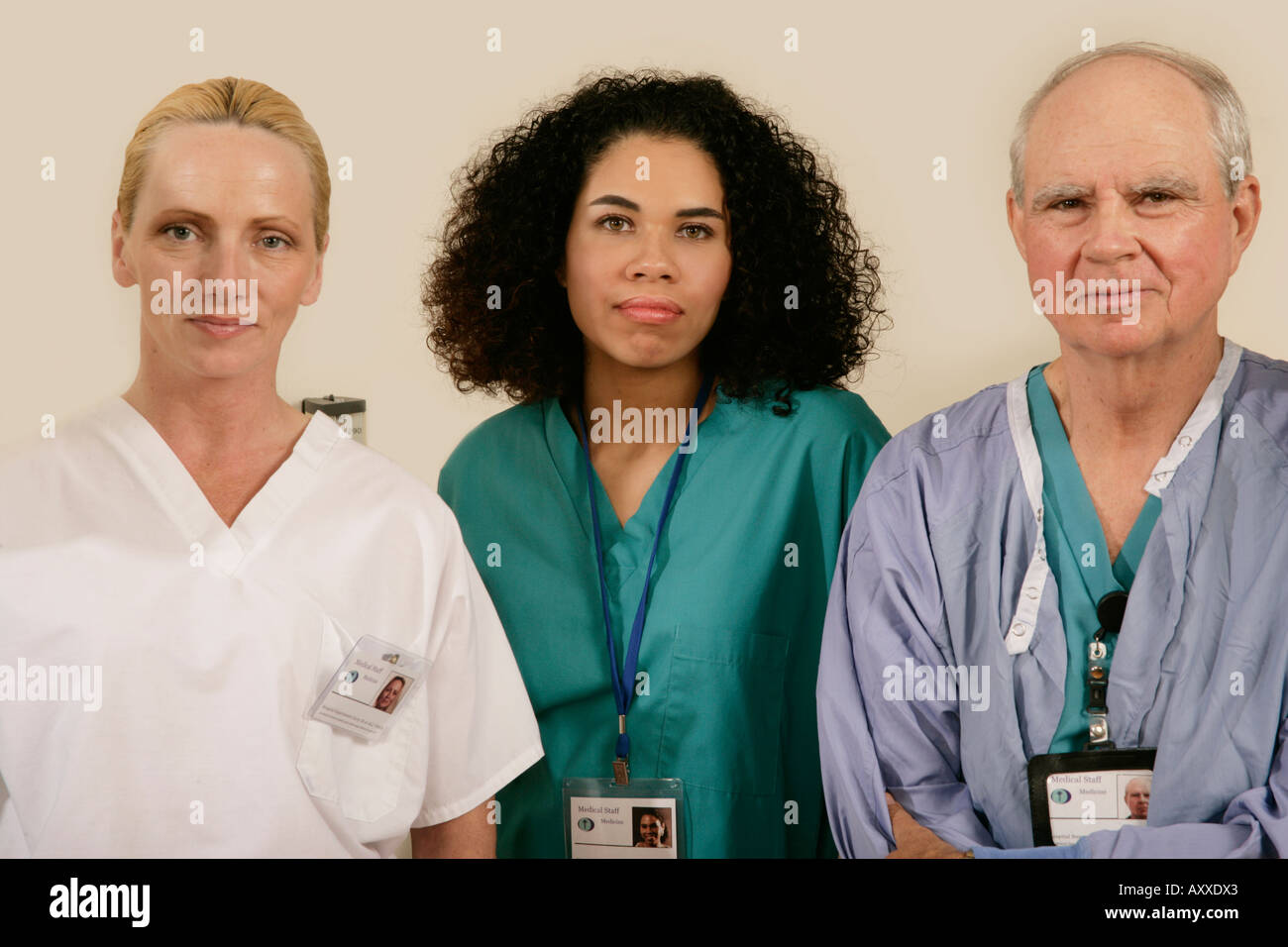 Medical Staff of three. Stock Photo