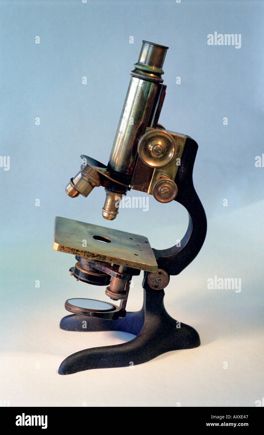 Brass Monocular Microscope Stock Photo