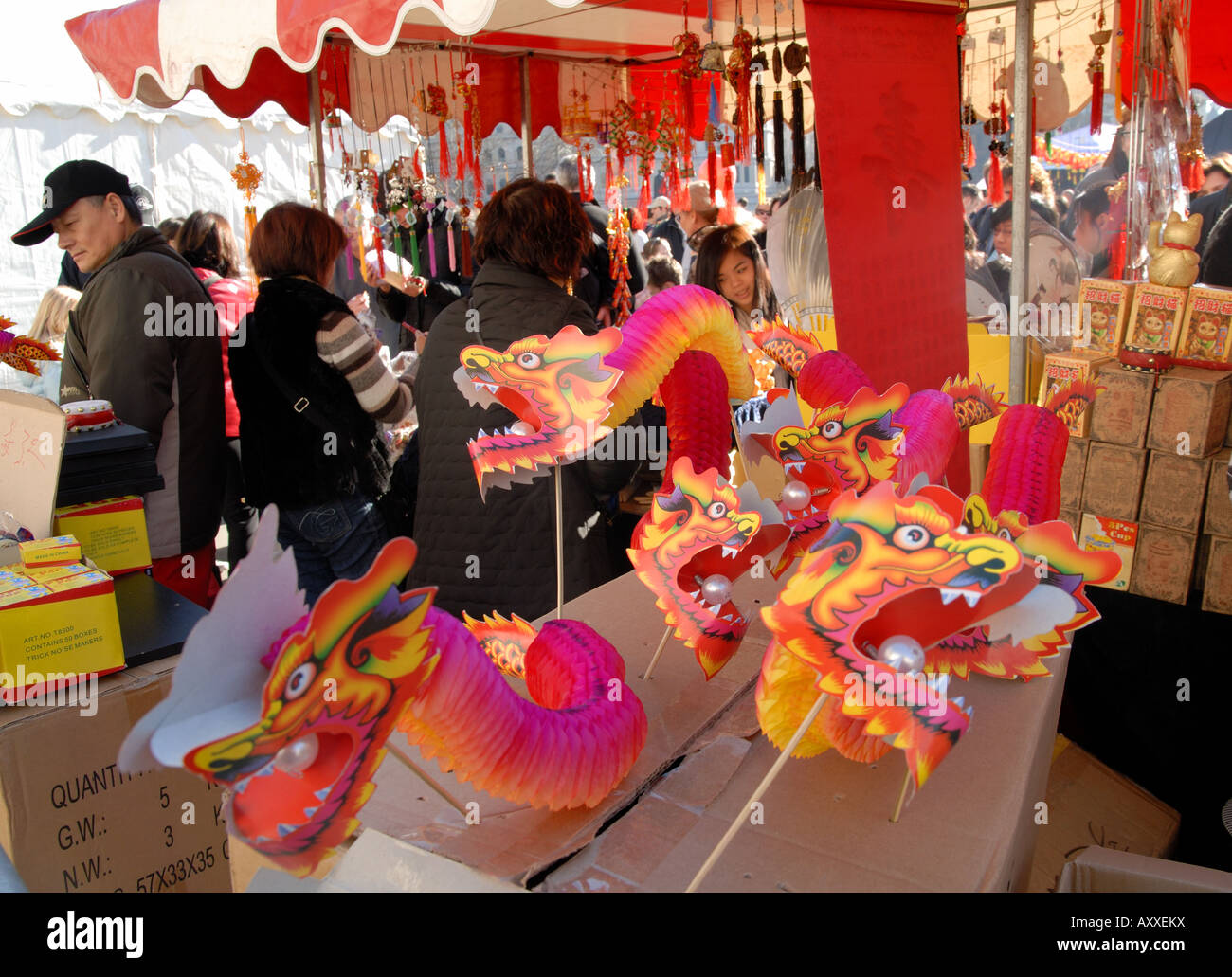 Paper Dragons for sale at the Chinese New Year celebrations in