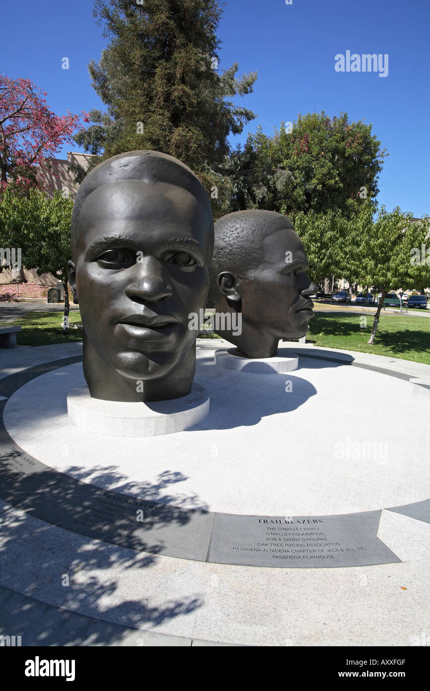 Mack and Jackie Robinson Memorial Pasadena California Stock Photo