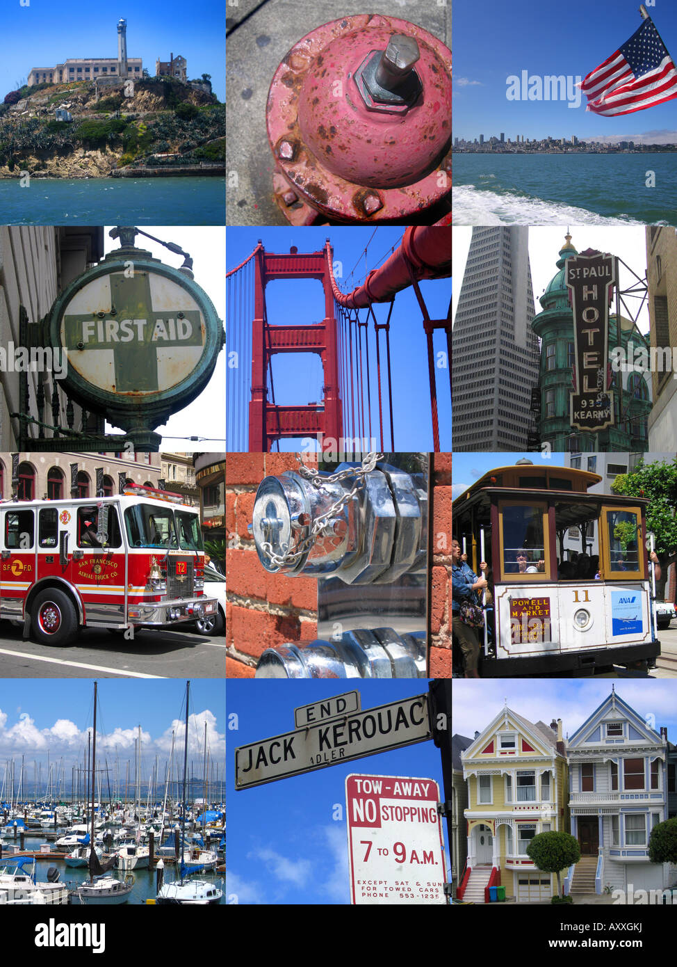 San Francisco city montage, California America USA Stock Photo