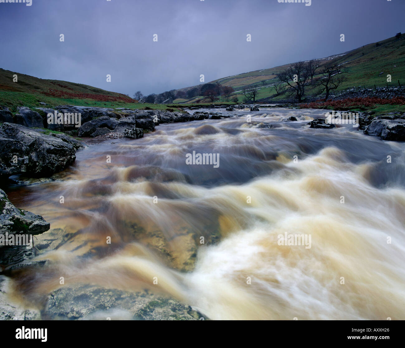 The River Wharfe in Langstrothdale in the Yorkshire Dales Stock Photo