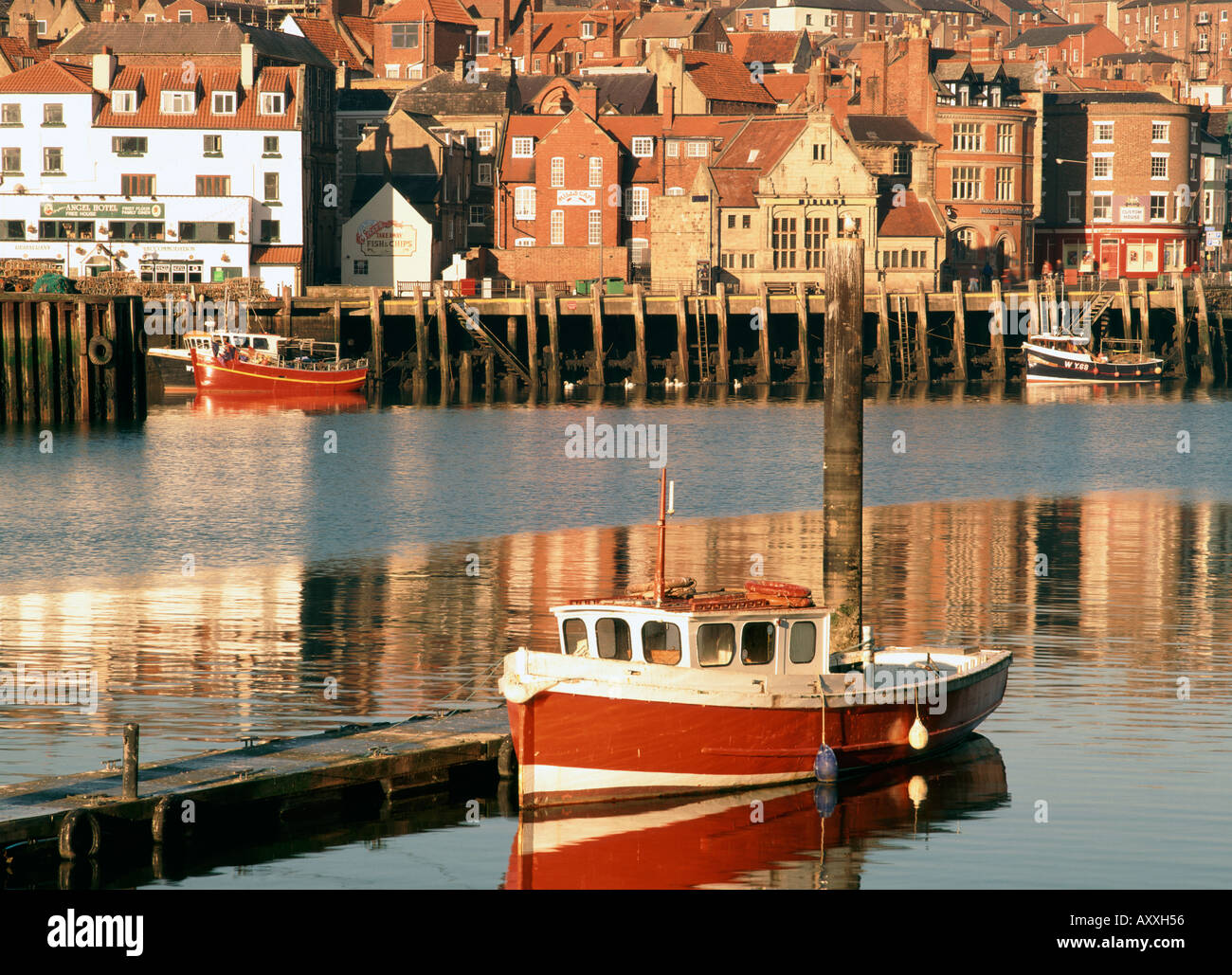 Fishing boat in Whitby Harbour, North Yorkshire Stock Photo - Alamy