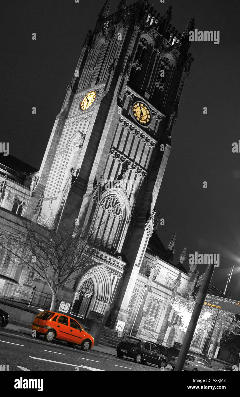 Leeds City Centre Church at night time Stock Photo