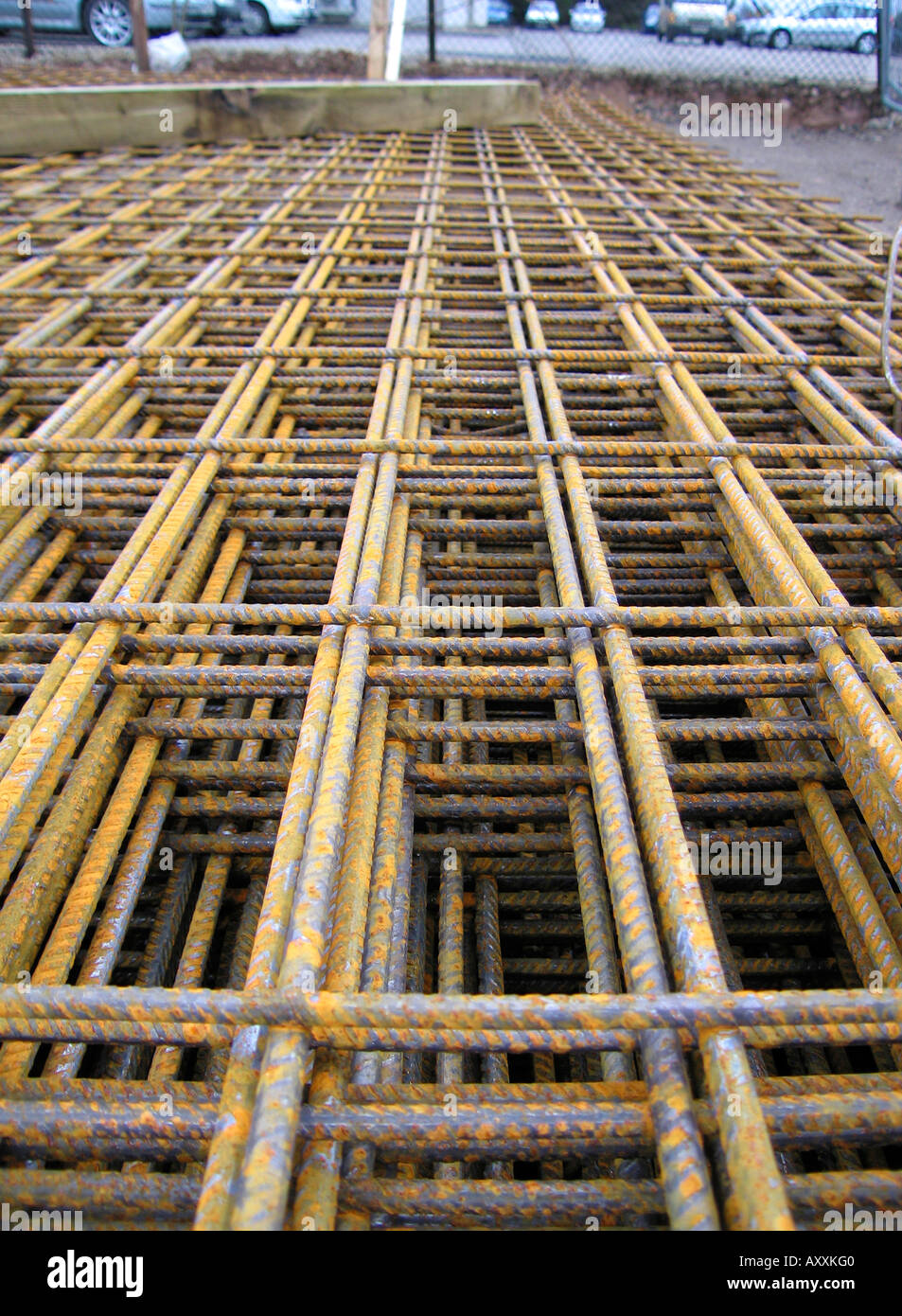 Steel reinforcement mesh Stock Photo Alamy