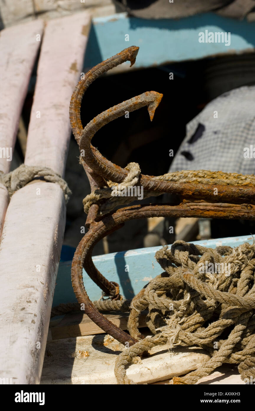 anchor on a fishing boat Stock Photo Alamy