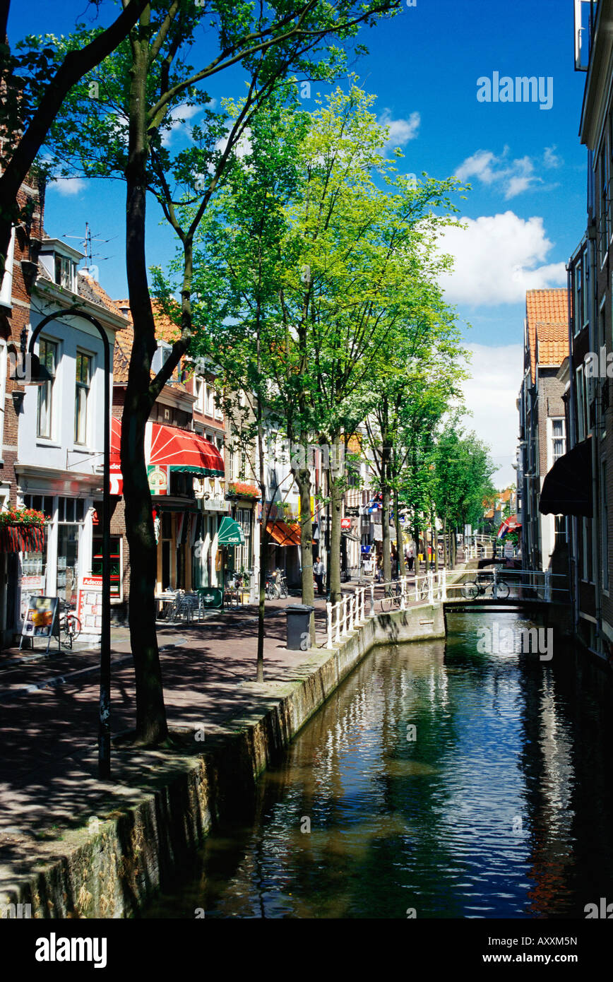 Canal, Delft, Holland (Netherlands), Europe Stock Photo