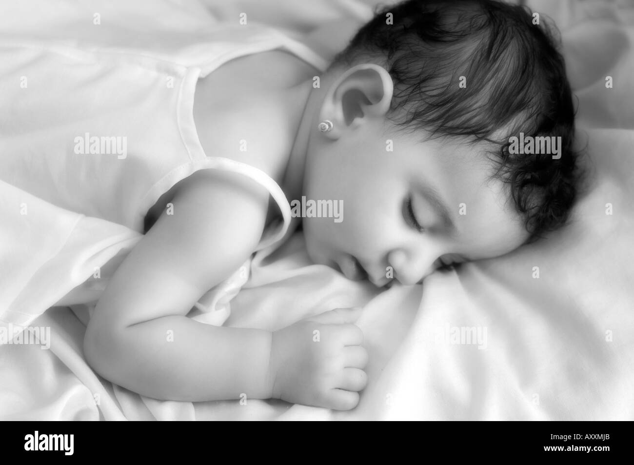 gorgeous baby girl sleeping Stock Photo