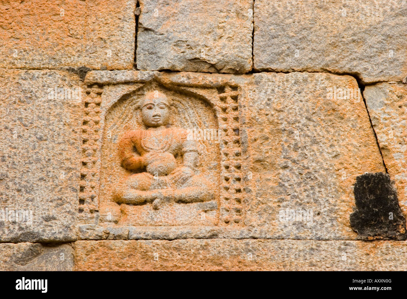 Decorative carving on the wall of Bangalore fort in Bangalore India Stock Photo