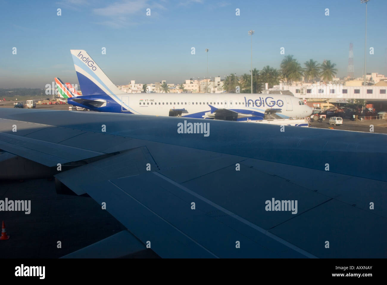 Indigo low cost Indian airline plane on the ground at Bangalore  International Airport Stock Photo - Alamy