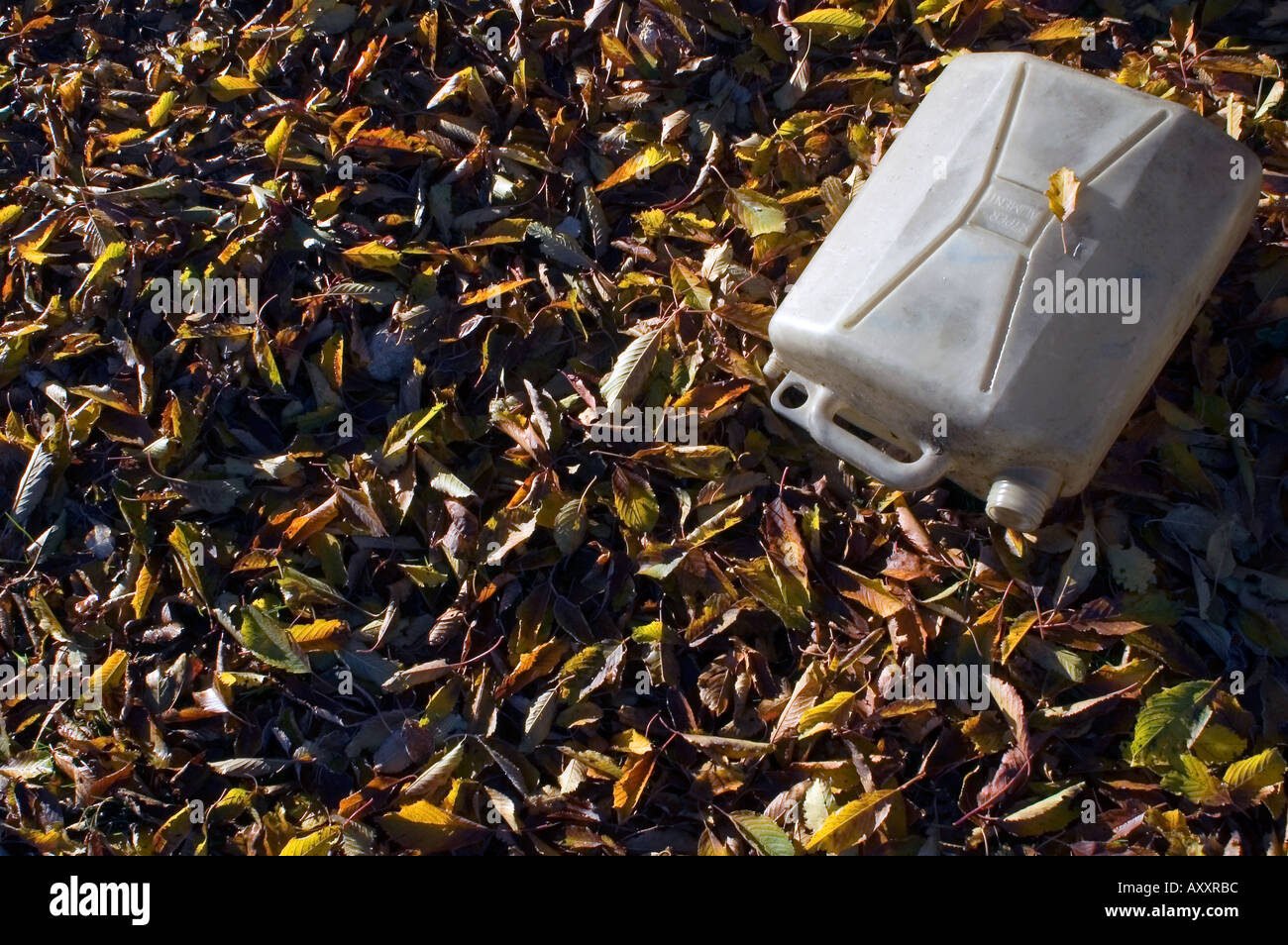 Plastic gasoline container Stock Photo - Alamy