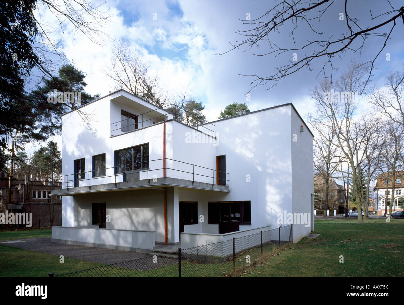 Dessau, Bauhaus-Meisterhäuser, Feininger-Haus, Südseite Stock Photo