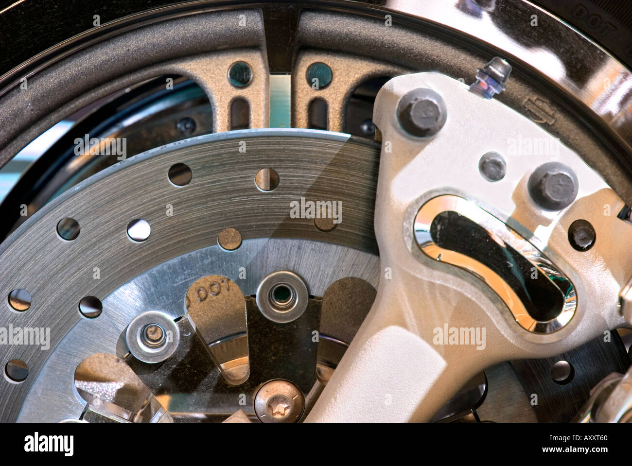 Harley Motorcycle Disc Break Stock Photo