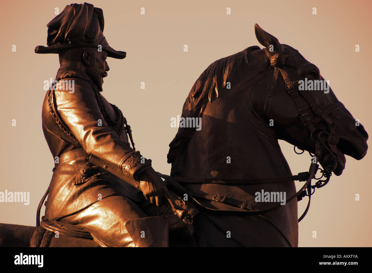 Equestrian statue of Edward VII in Waterloo Place, off Pall Mall in