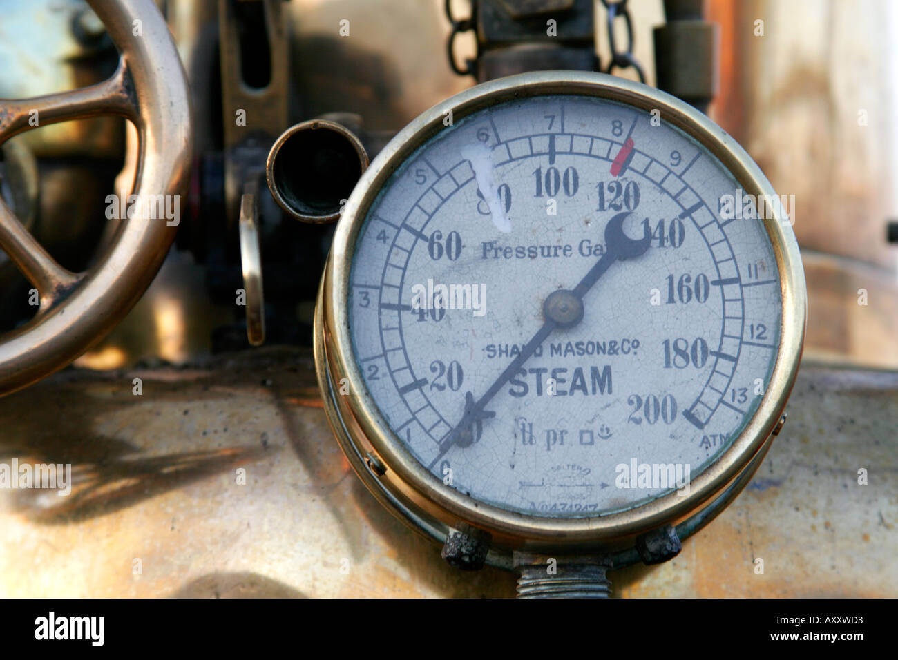 Steam Pressure Gauge Stock Photo Alamy