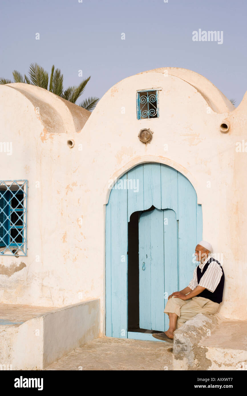 Typical old Houses of Djerba. Region of Mahboubine.Tunisia Stock Photo