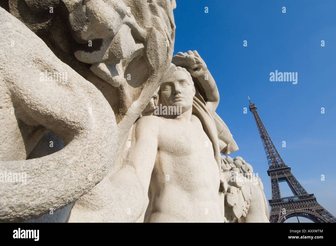 Stone Statues at Eiffel Tower, Paris, France Stock Photo Alamy