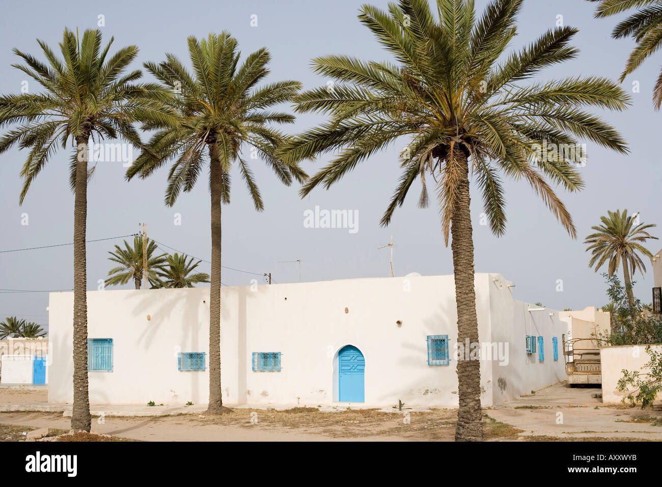 Typical old Houses of Djerba. Region of Mahboubine.Tunisia Stock Photo ...