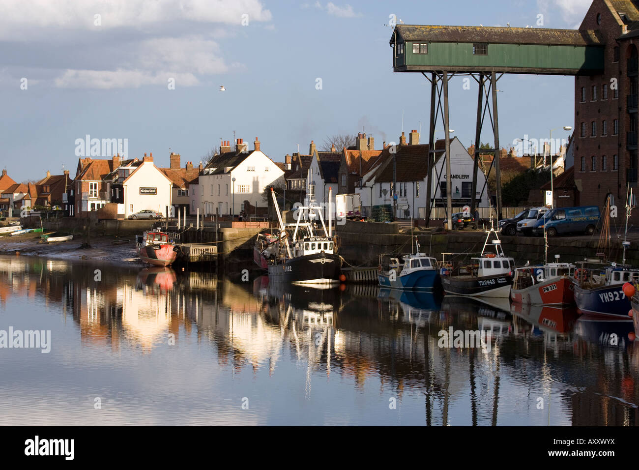 Port of Wells-next-the-Sea, North Norfolk. Stock Photo