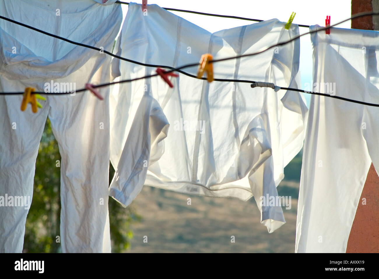 Mexico clothes hanging on clothesline Stock Photo Alamy