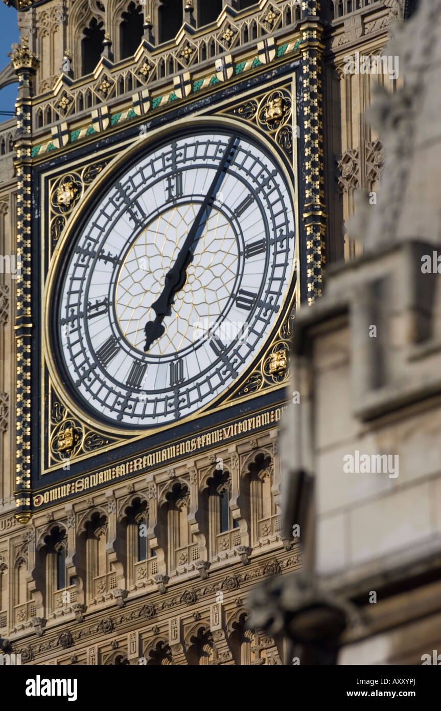 Closeup of the clock face of Big Ben, Westminster, London, England, United Kingdom, Europe