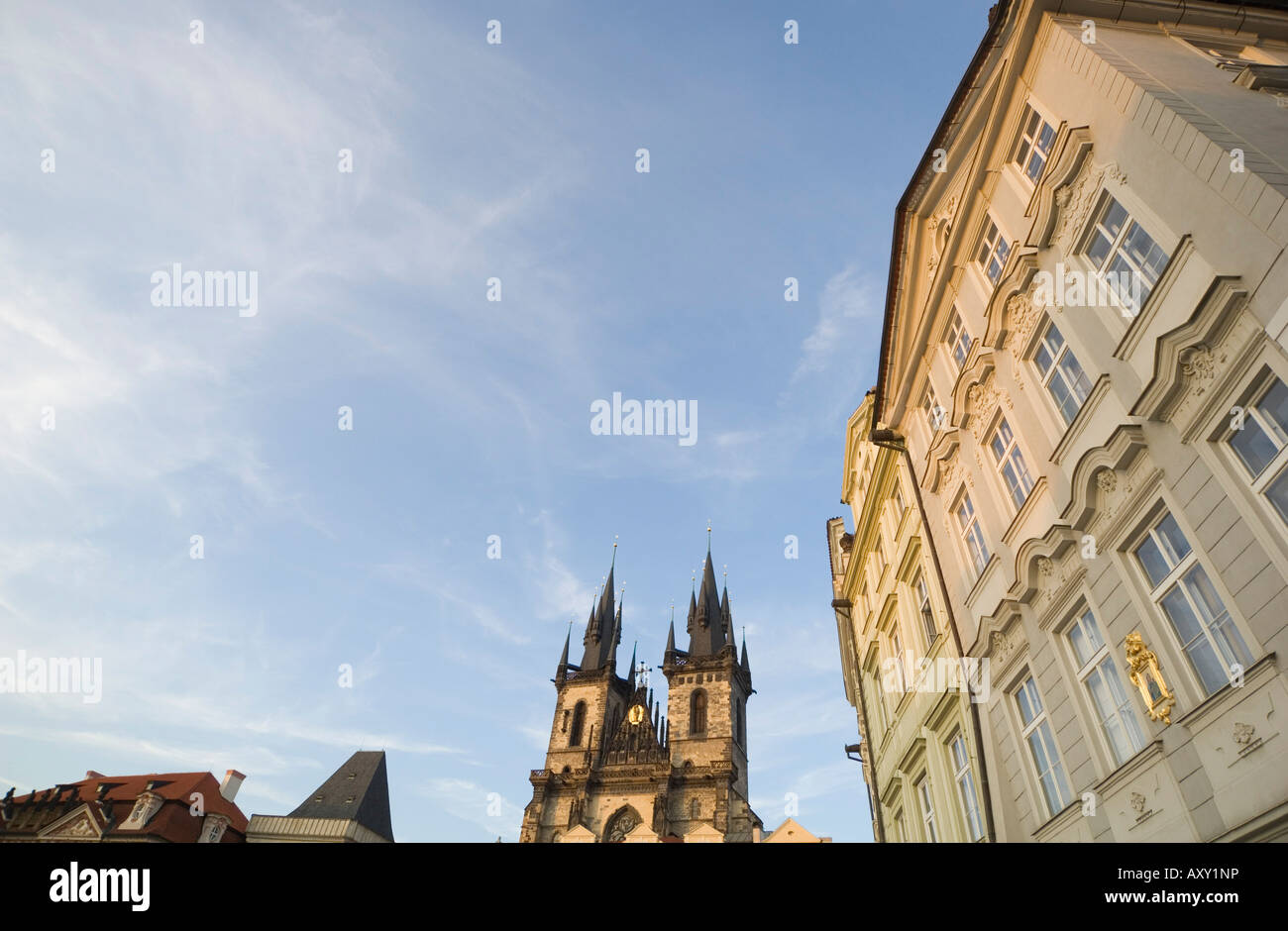 Old Town Sq, Prague, Czechoslovakian Republic Stock Photo