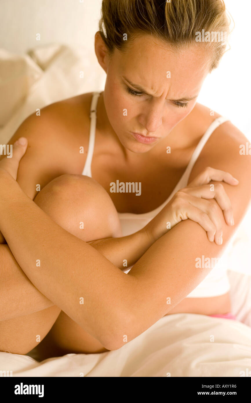 Grumpy woman Stock Photo