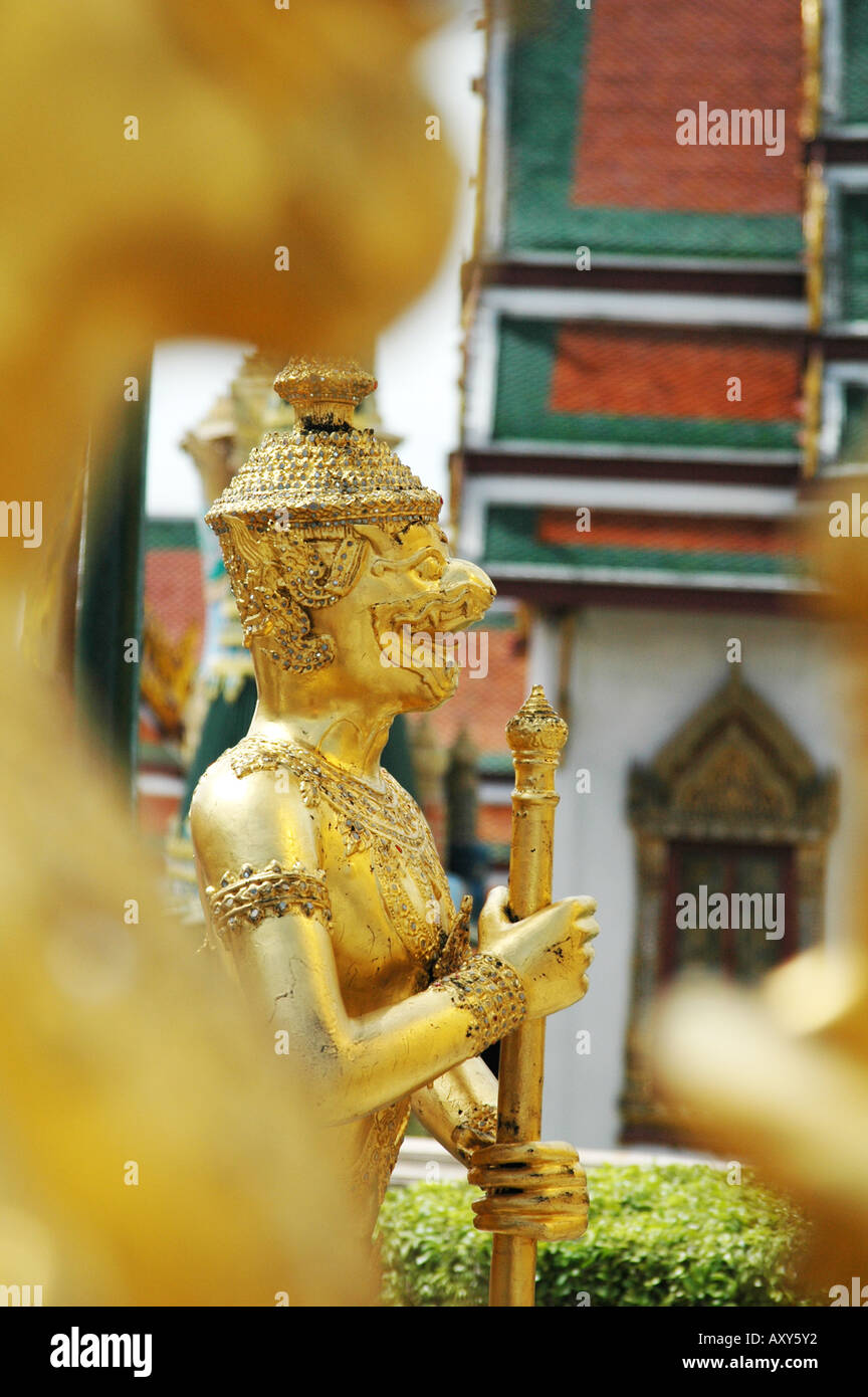 Golden mythical figures Grand Palace Bangkok Thailand Stock Photo - Alamy