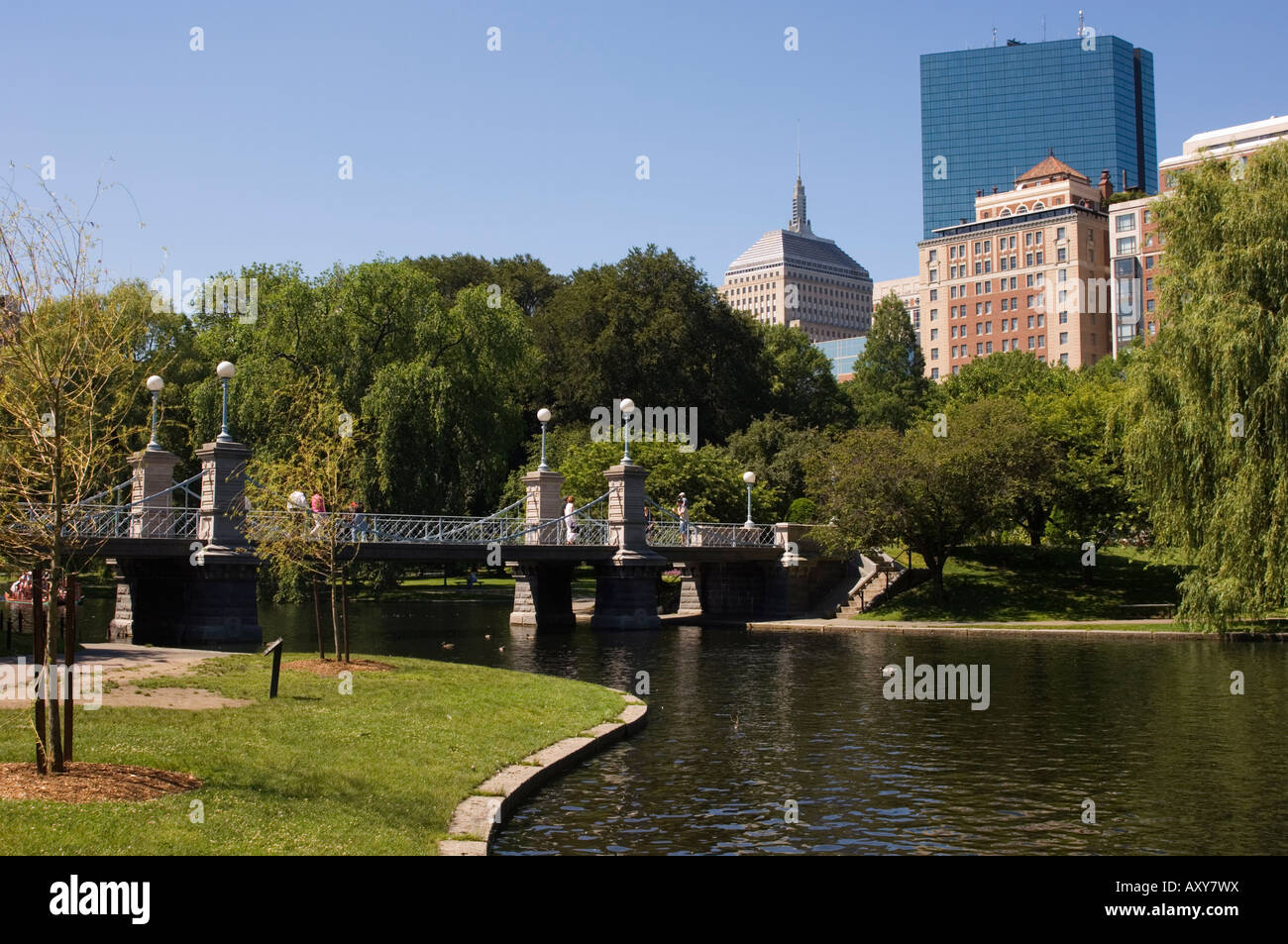 Lagoon Bridge in the Public Garden, Boston, Massachusetts, USA Stock Photo