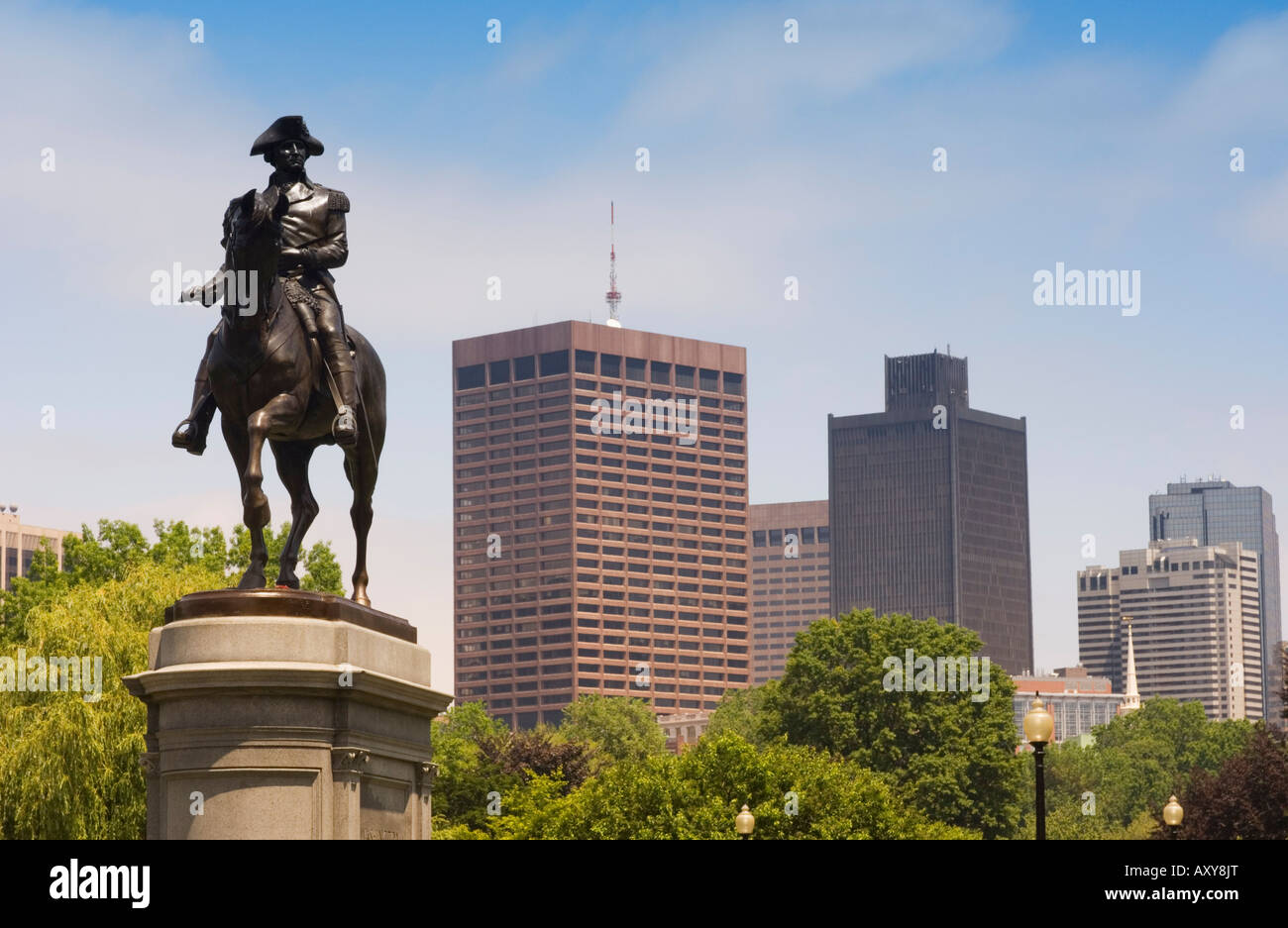 Statue of George Washington, Public Garden, Boston, Massachusetts, USA Stock Photo