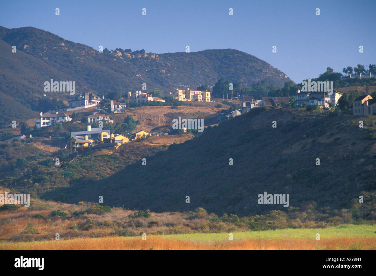 Luxury homes at the base of the Santa Monica Mountains Malibu Los
