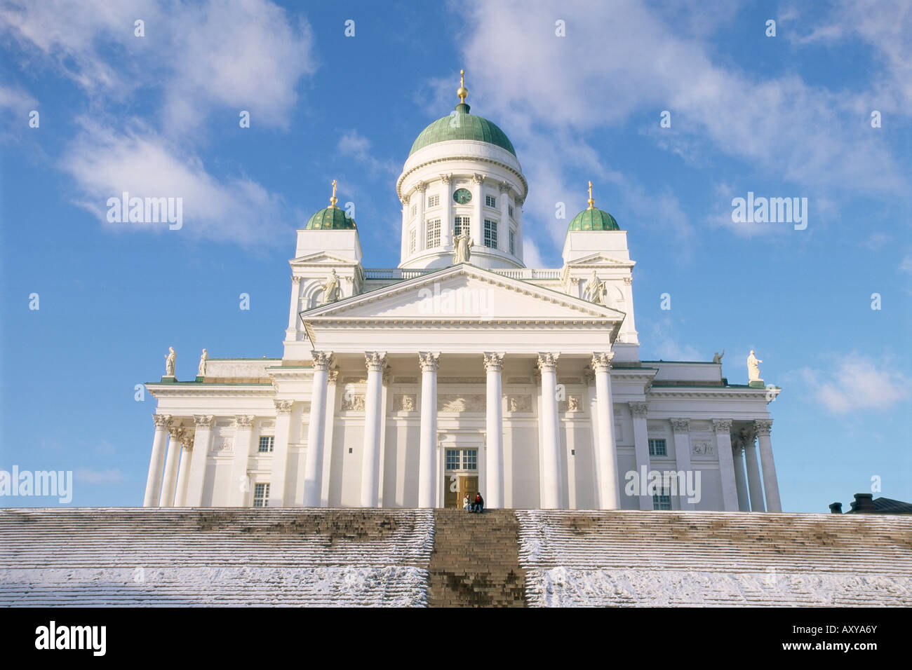 Lutheran Christian cathedral in winter snow, Helsinki, Finland, Scandinavia, Europe Stock Photo