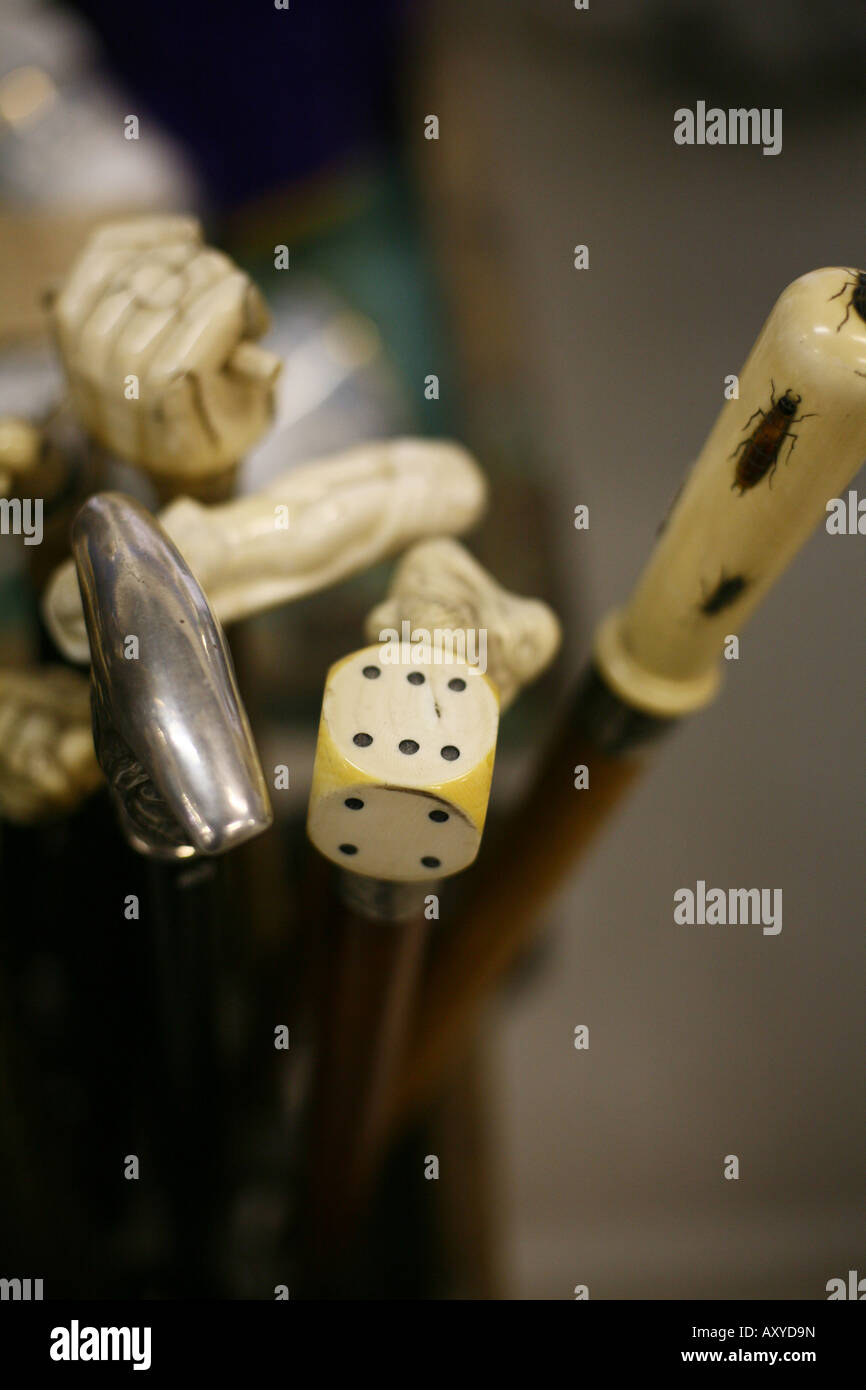 Walking sticks at Bermondsey Antiques Market London Stock Photo Alamy
