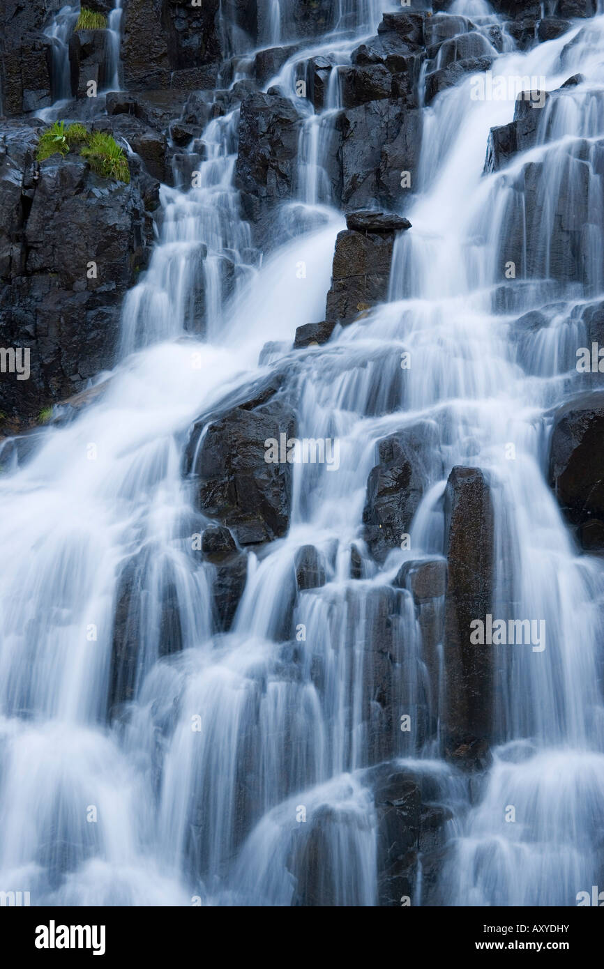Detail of waterfall on Sneffels Creek, Yankee Boy Basin, Uncompahgre National Forest, Colorado, USA, North America Stock Photo