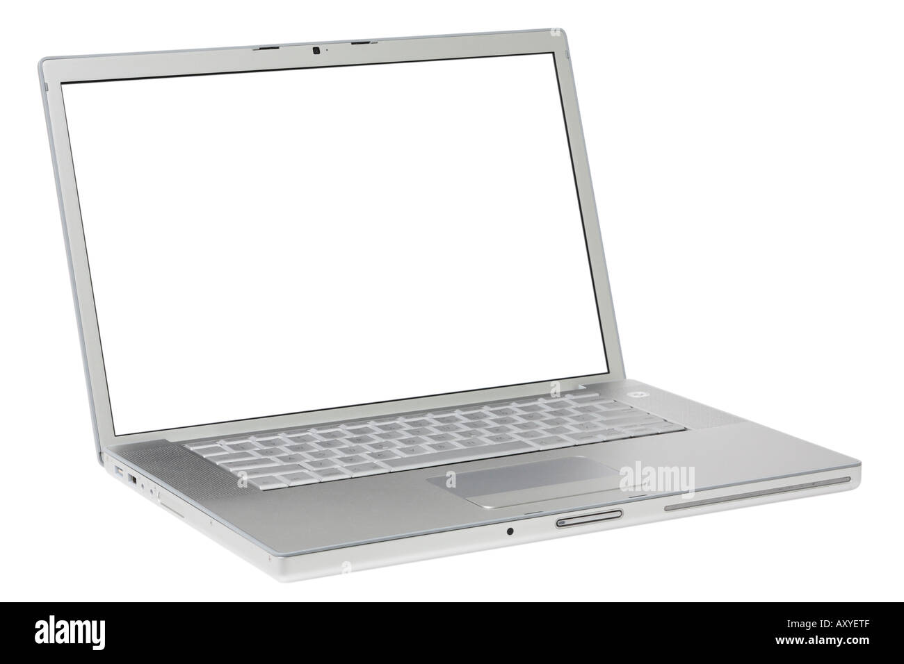 Laptop with Blank Screen Stock Photo
