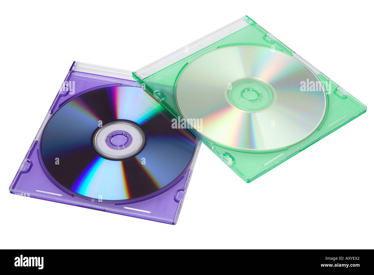 CD and DVD in Cases Stock Photo