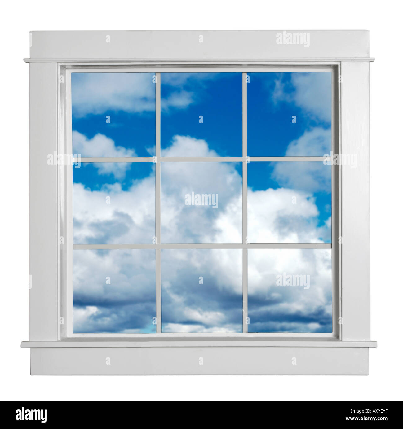Window with Clouds Stock Photo
