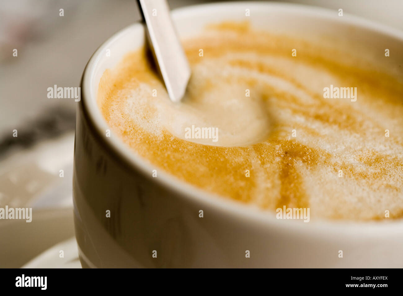 Cafe latte, Paris, France, Europe Stock Photo Alamy