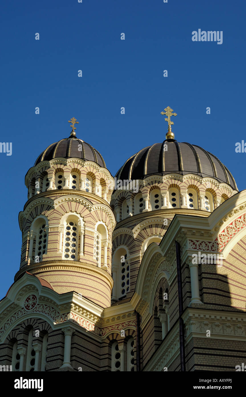 Russian Orthodox Cathedral, Riga, Latvia, Baltic States, Europe Stock Photo