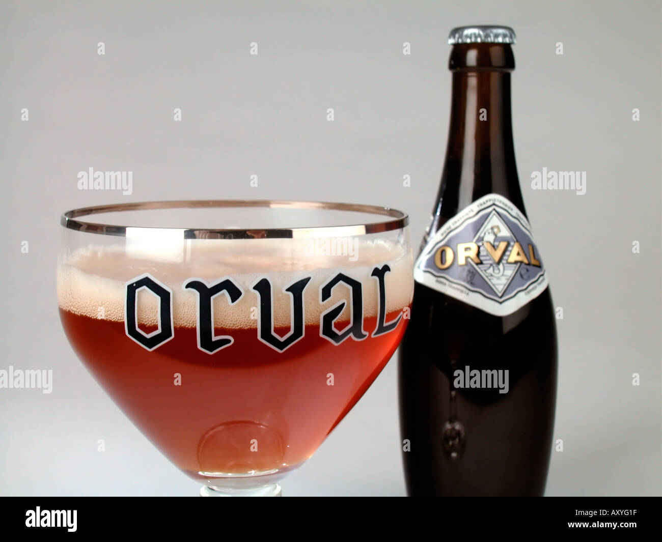 Bottle and glass of Orval Trappist ale Florenville Belgium Stock Photo -  Alamy