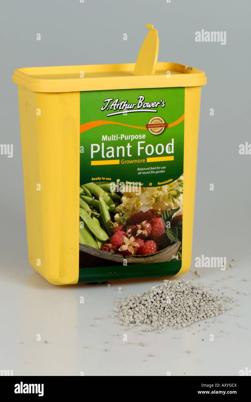 J Arthur Bowers Growmore multi purpose plant food in a plastic