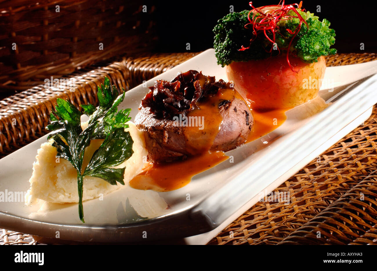 Fillet steak with mushroom sauce Stock Photo Alamy
