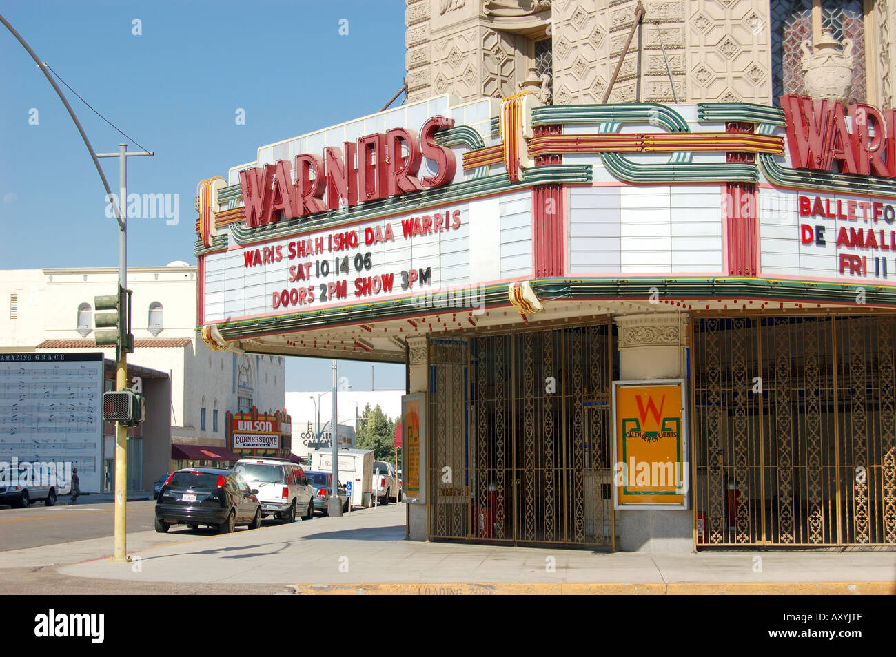 Historic Warnor s theatre downtown Fresno CA Stock Photo Alamy