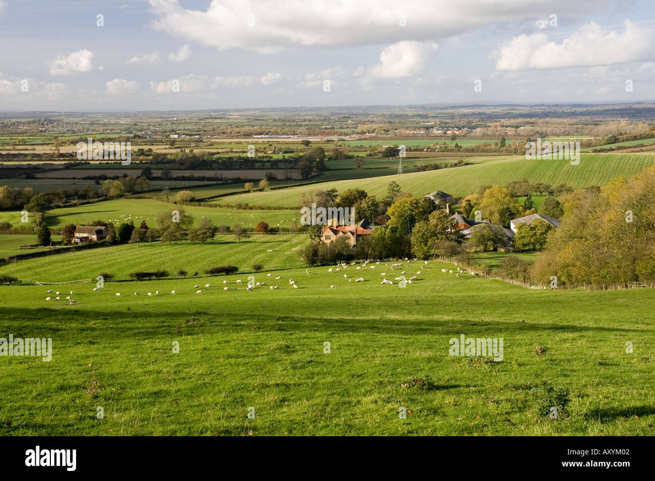 Typical sheep farm at foot of Cotswold escarpment near Stratfordupon